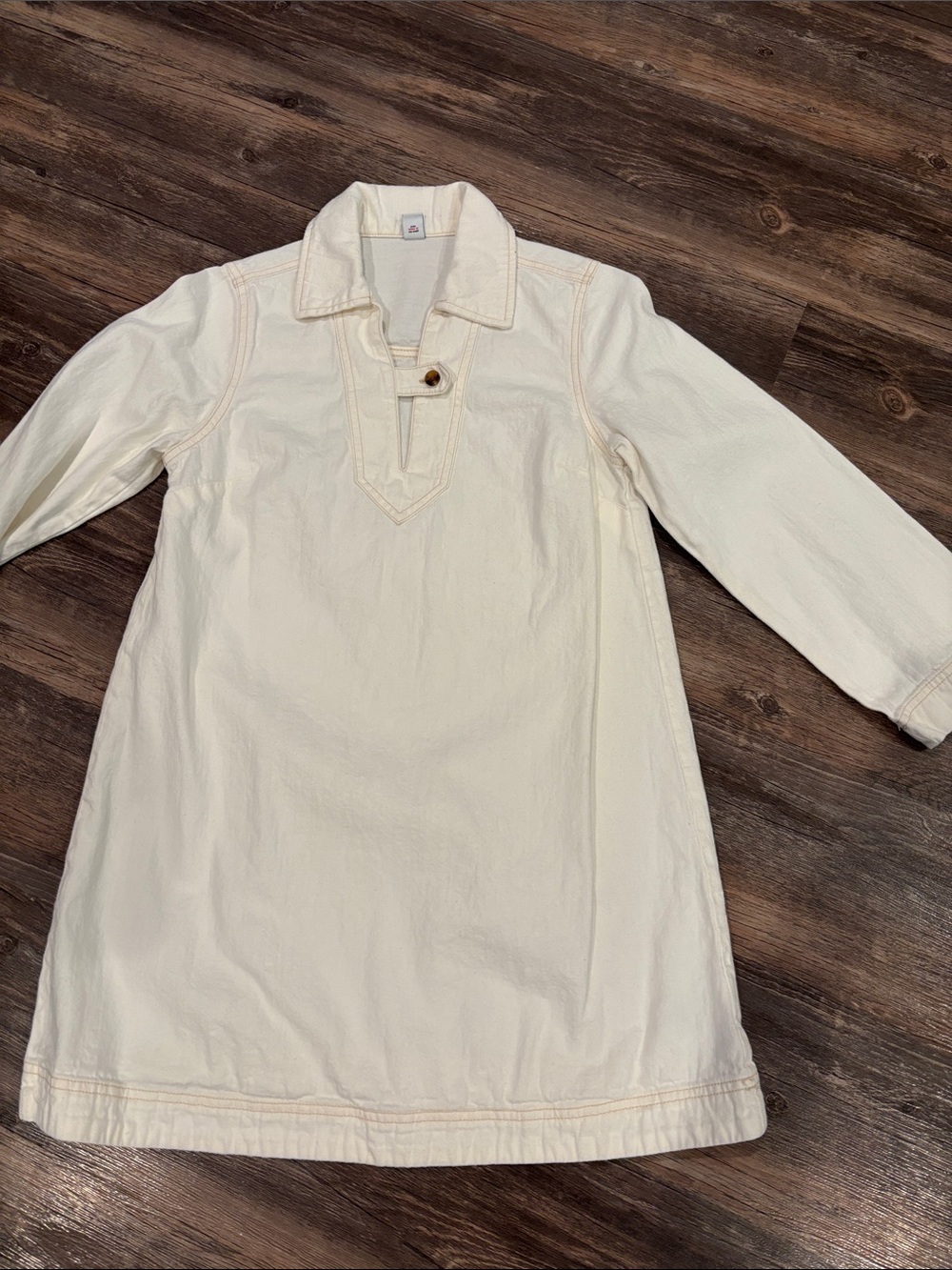 Old navy XS petite denim Cream Long Sleeve Dress